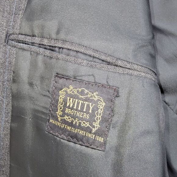 Witty Brothers Gray Pinstripe Sports Coat Blazer Size 54R Wool Blend - Picture 7 of 10